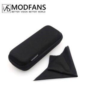 Black Glasses Case with Matching Cleansing Cloth